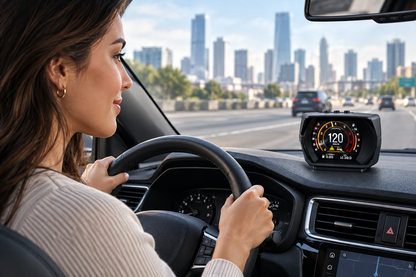 Car Hud Display With OBD2 GPS Speedometer Inclinometer And Alarm Gauge For Real-Time Driving Information - Image 1