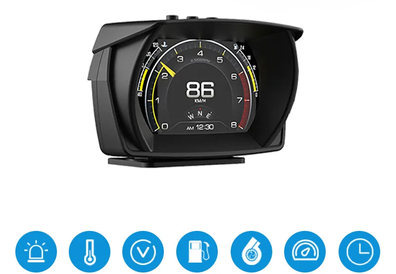 Car Hud Display With OBD2 GPS Speedometer Inclinometer And Alarm Gauge For Real-Time Driving Information - Image 6
