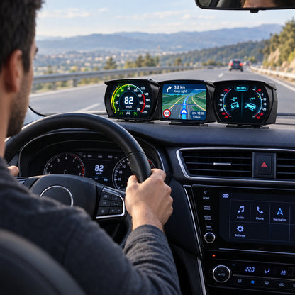 Car Hud Display With OBD2 GPS Speedometer Inclinometer And Alarm Gauge For Real-Time Driving Information - Image 4