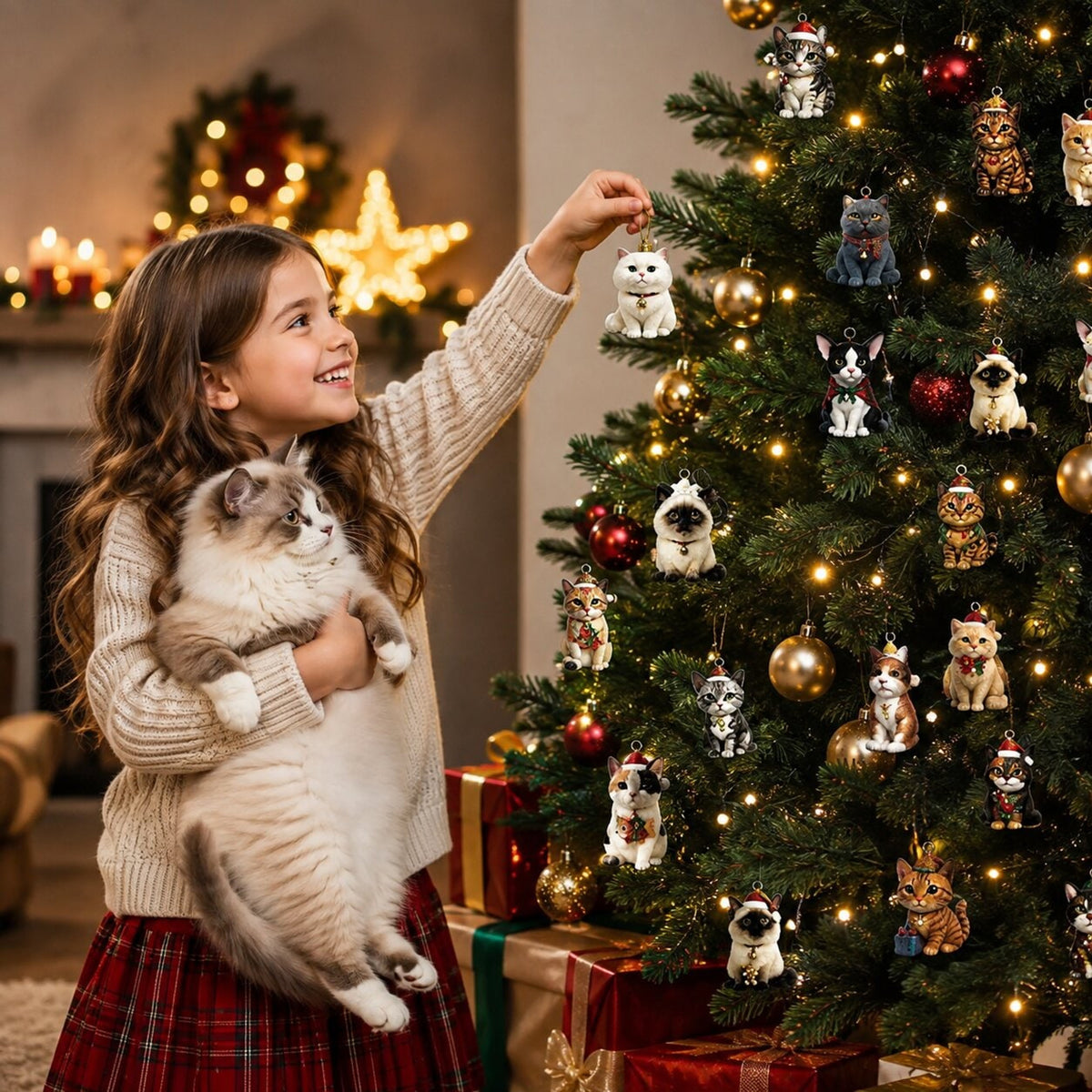 Cat Advent Calendar With 24 Christmas Ornaments - Image 4