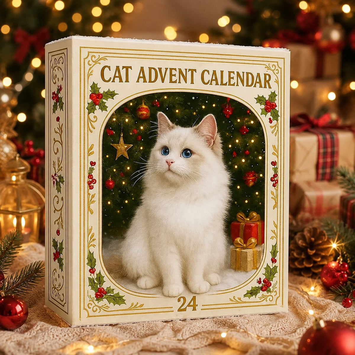 Cat Advent Calendar With 24 Christmas Ornaments - Image 5