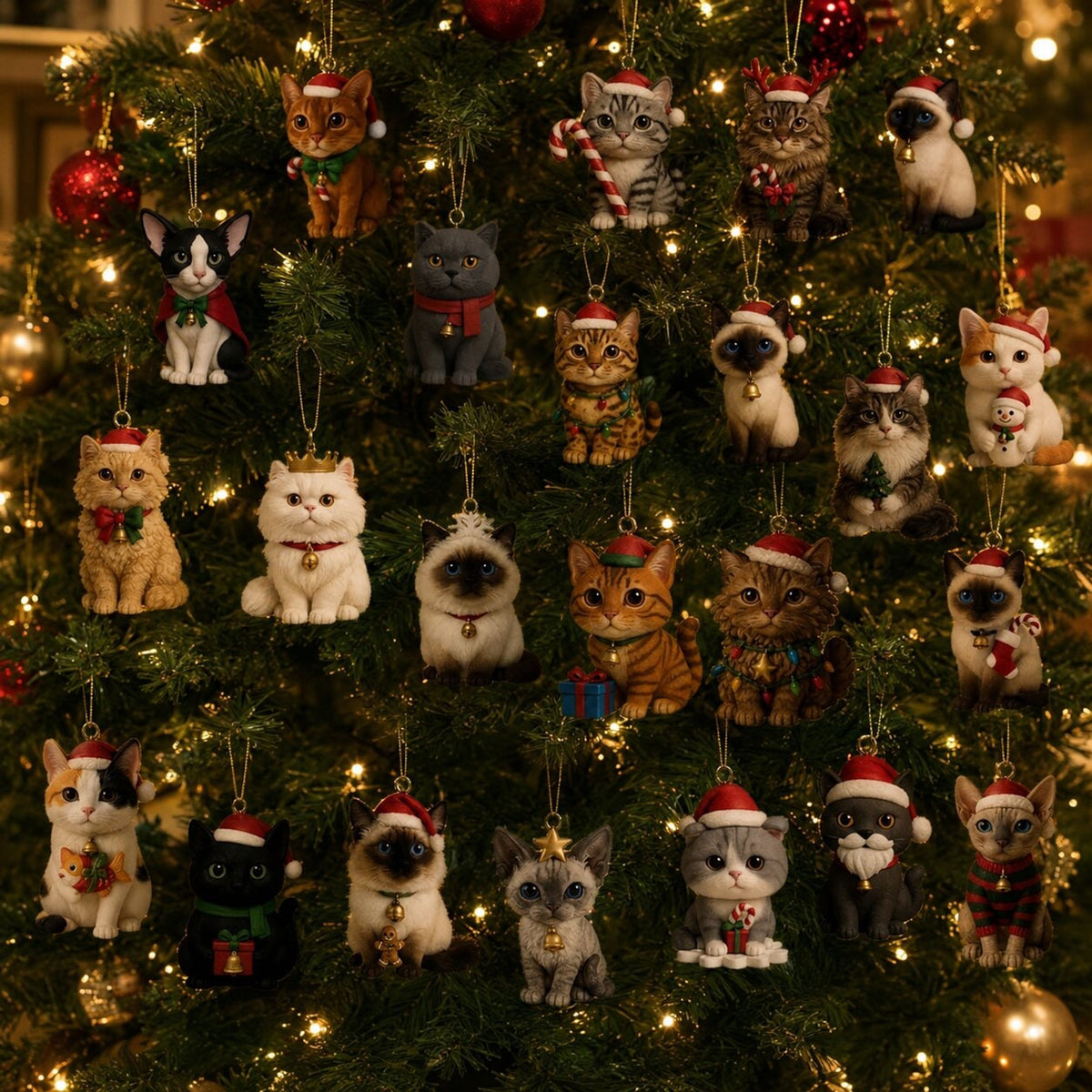Cat Advent Calendar With 24 Christmas Ornaments - Image 6