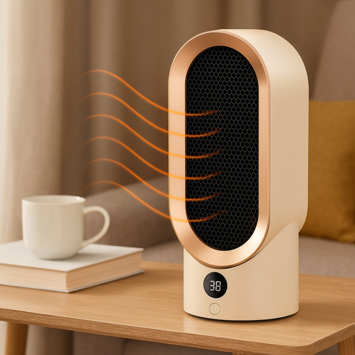 Ceramic Space Heater With Digital Display Portable Electric Fan Heater For Quiet Home And Office Use - Image 1