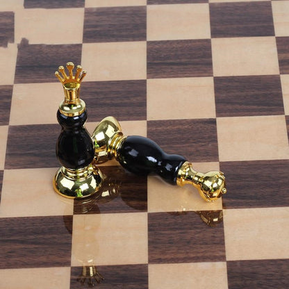 Chess Set With Creative Handmade Paint Zinc Alloy Pieces And Wooden Board - Image 4