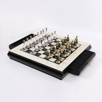 Chess Set With Creative Handmade Paint Zinc Alloy Pieces And Wooden Board - Image 2