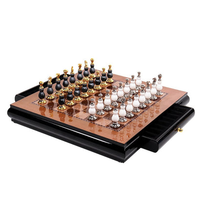 Chess Set With Creative Handmade Paint Zinc Alloy Pieces And Wooden Board - Image 3