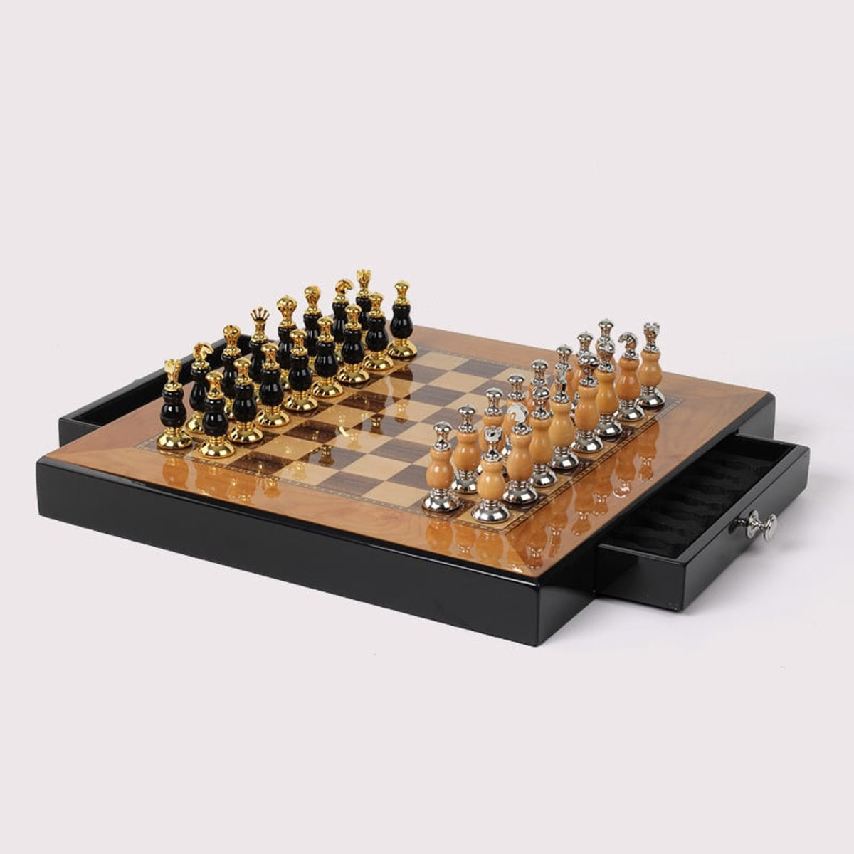 Chess Set With Creative Handmade Paint Zinc Alloy Pieces And Wooden Board - Image 5