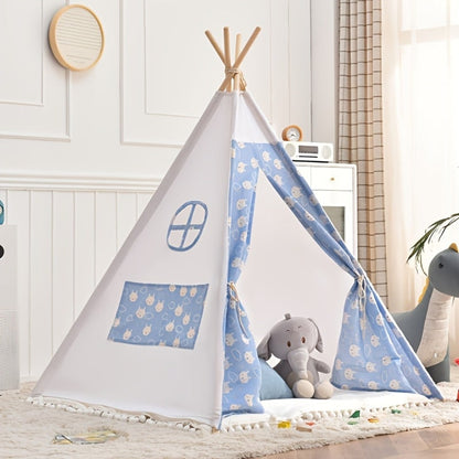 Children's Teepee Tent With Cosy Bear Print Play Hideout - Image 4