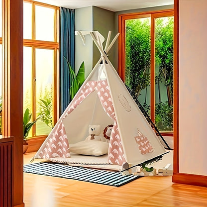 Children's Teepee Tent With Cosy Bear Print Play Hideout - Image 5