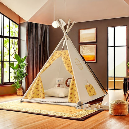 Children's Teepee Tent With Cosy Bear Print Play Hideout - Image 6