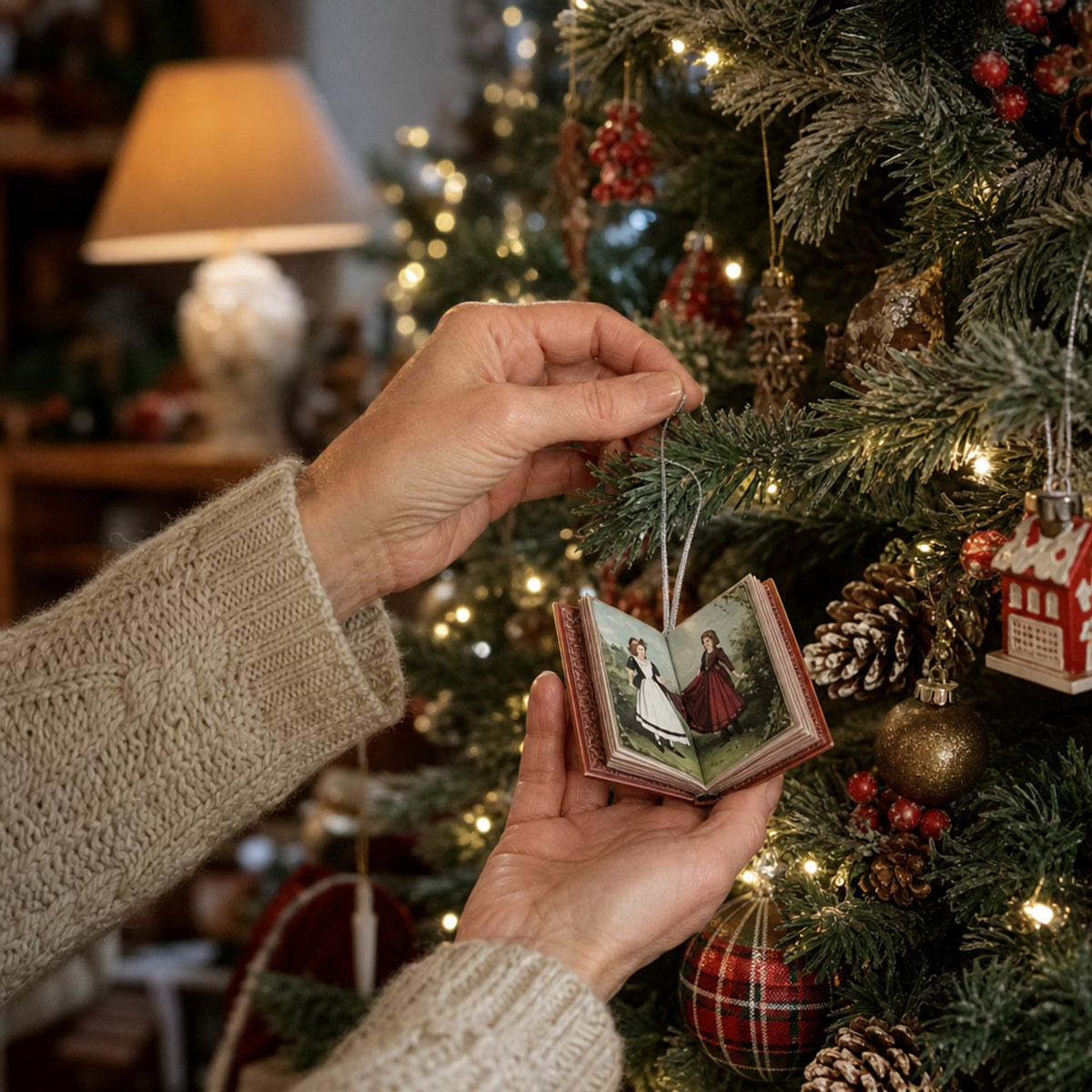 Christmas Advent Calendar Book-Shaped With 24 Miniature Book Ornaments - Image 5