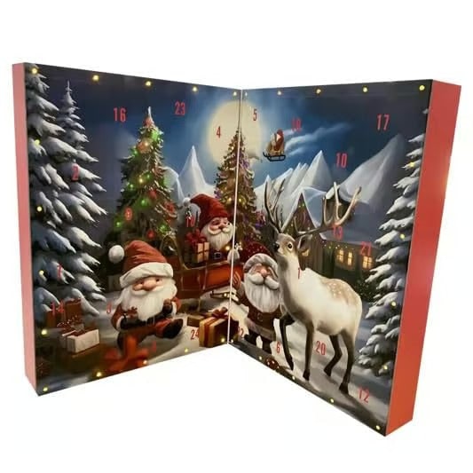 Christmas Advent Calendar With 24 Handcrafted Gnomes Lights And Festive Music - Image 1