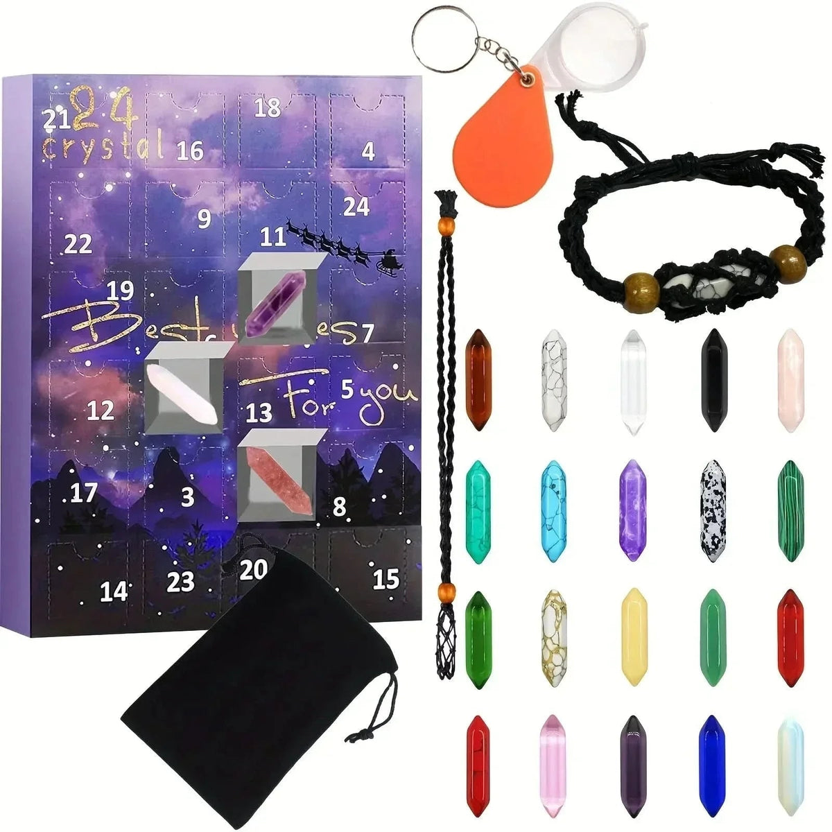 Christmas Advent Calendar With 24 Natural Crystals And Precious Stones For Collectors - Image 11