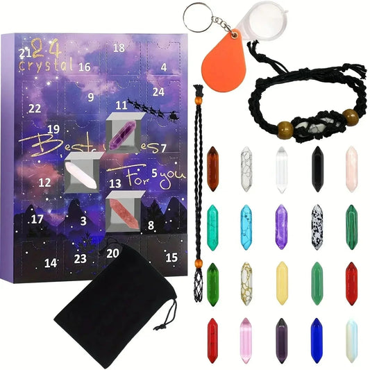 Christmas Advent Calendar With 24 Natural Crystals And Precious Stones For Collectors - Image 11