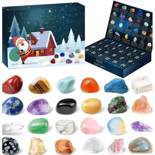 Christmas Advent Calendar With 24 Natural Crystals And Precious Stones For Collectors - Image 5