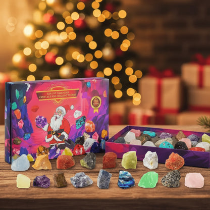 Christmas Advent Calendar With 24 Natural Crystals And Precious Stones For Collectors - Image 1