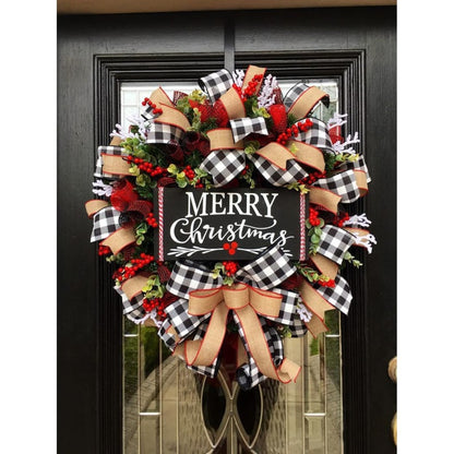 Christmas Bow Garland 3 Sizes Of Cloth Decorative Bows - Image 3