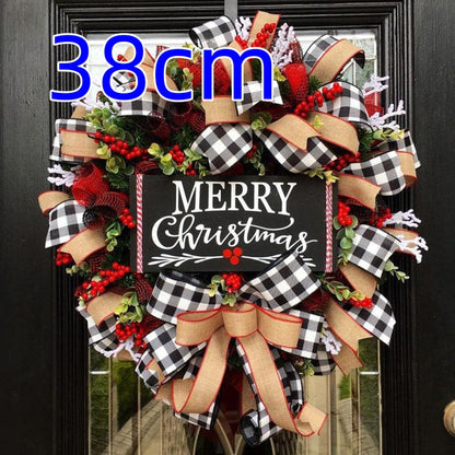 Christmas Bow Garland 3 Sizes Of Cloth Decorative Bows - Image 8
