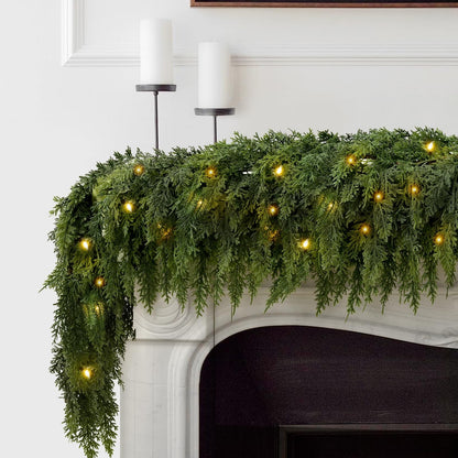 Christmas Cedar Garland With Pre-Lit Glow For Every Season - Image 1