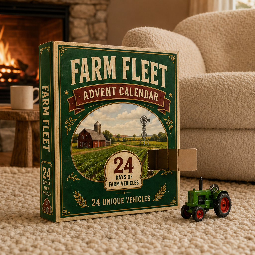 Christmas Farm Vehicle Advent Calendar With 24 Toy Tractors Combines And Harvesters For Kids - Image 2