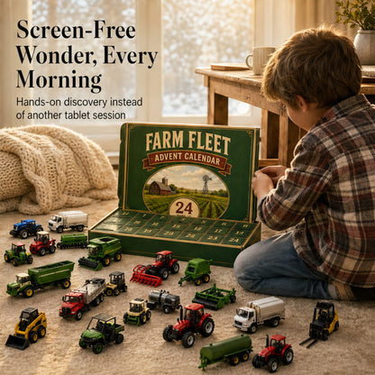 Christmas Farm Vehicle Advent Calendar With 24 Toy Tractors Combines And Harvesters For Kids - Image 5
