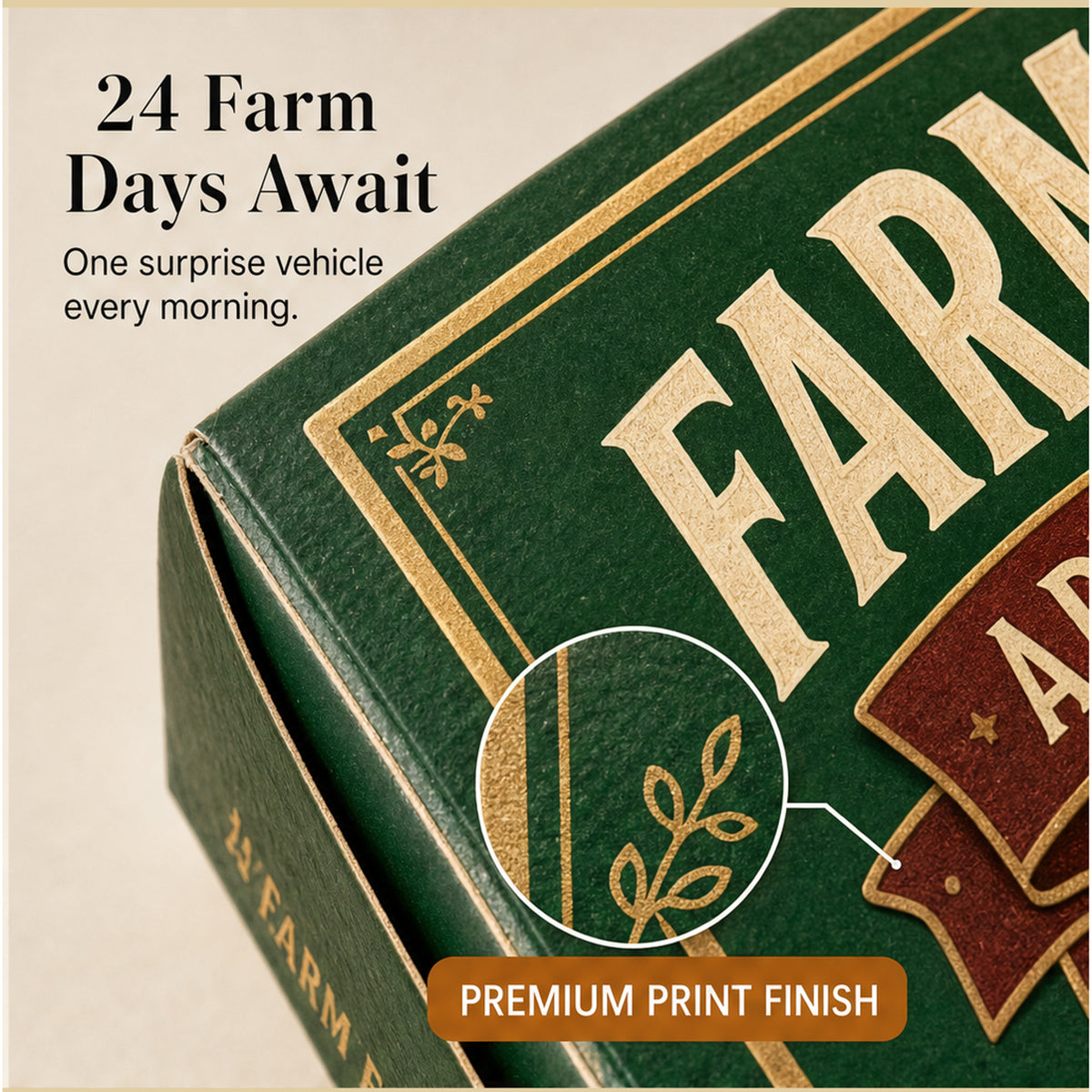 Christmas Farm Vehicle Advent Calendar With 24 Toy Tractors Combines And Harvesters For Kids - Image 1