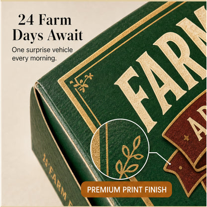 Christmas Farm Vehicle Advent Calendar With 24 Toy Tractors Combines And Harvesters For Kids - Image 1