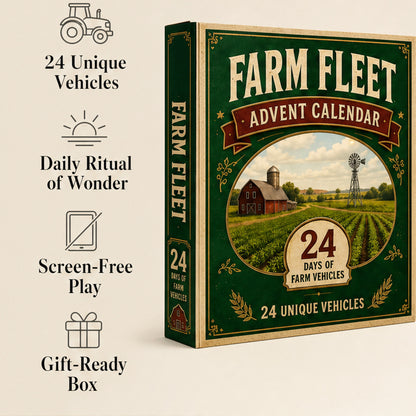 Christmas Farm Vehicle Advent Calendar With 24 Toy Tractors Combines And Harvesters For Kids - Image 3