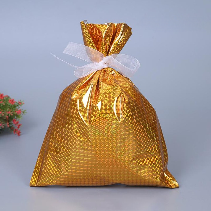 Christmas Gift Bags With Festive Foil Designs And Ribbon Ties - Image 11