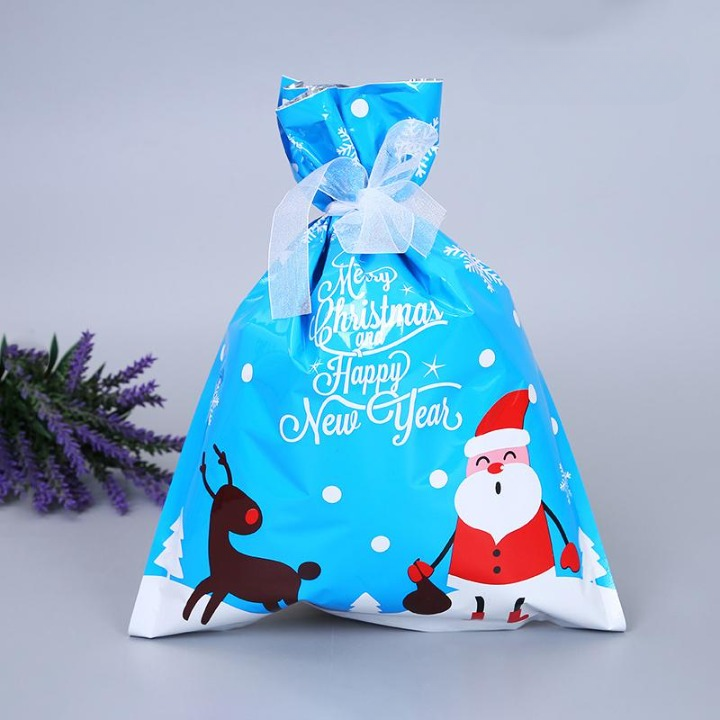 Christmas Gift Bags With Festive Foil Designs And Ribbon Ties - Image 3