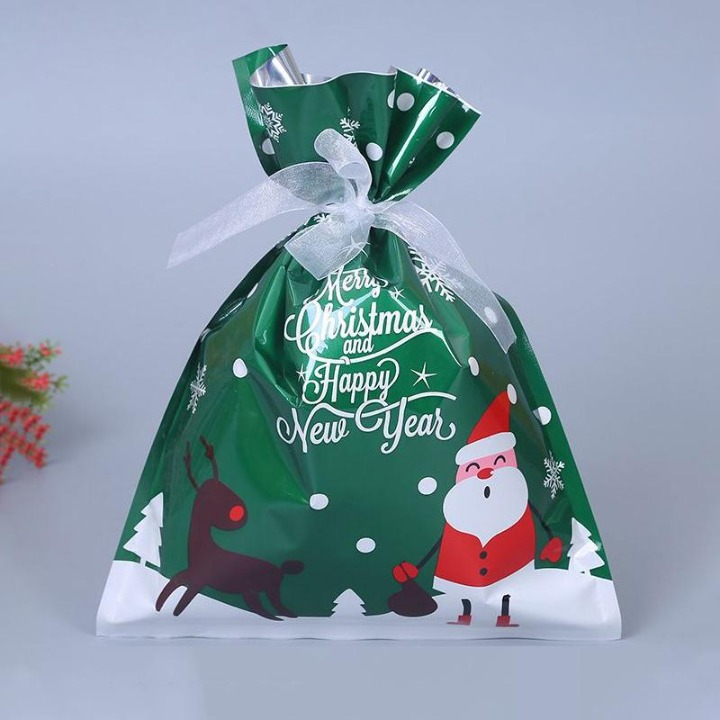 Christmas Gift Bags With Festive Foil Designs And Ribbon Ties - Image 6