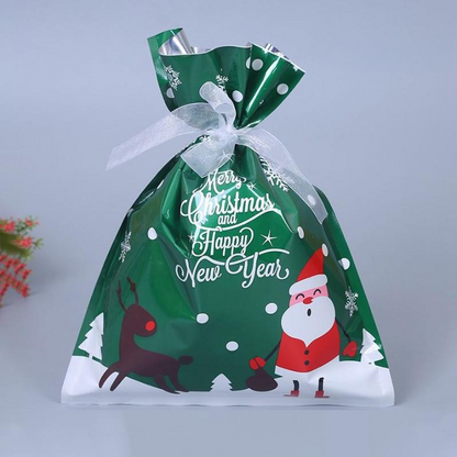 Christmas Gift Bags With Festive Foil Designs And Ribbon Ties - Image 6