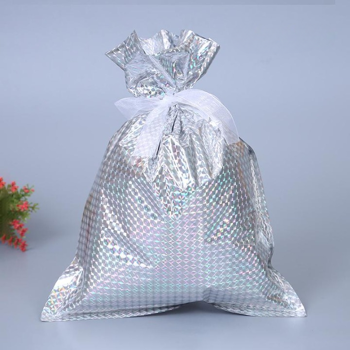 Christmas Gift Bags With Festive Foil Designs And Ribbon Ties - Image 7