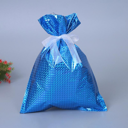 Christmas Gift Bags With Festive Foil Designs And Ribbon Ties - Image 8