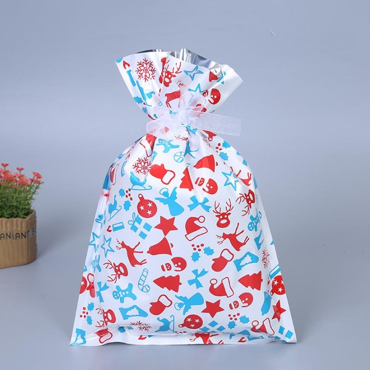 Christmas Gift Bags With Festive Foil Designs And Ribbon Ties - Image 9