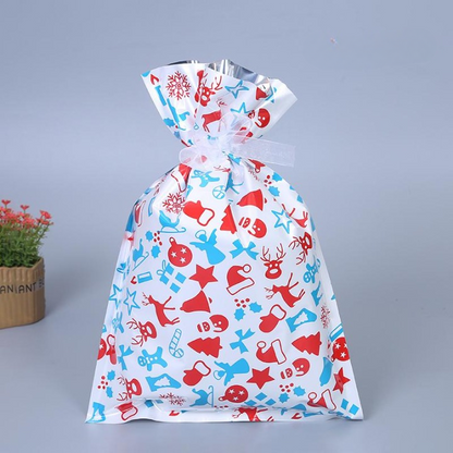 Christmas Gift Bags With Festive Foil Designs And Ribbon Ties - Image 9