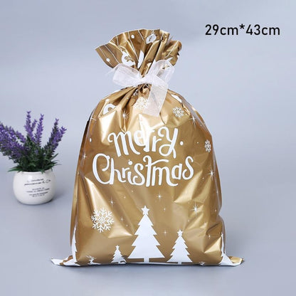 Christmas Gift Bags With Festive Foil Designs And Ribbon Ties - Image 2