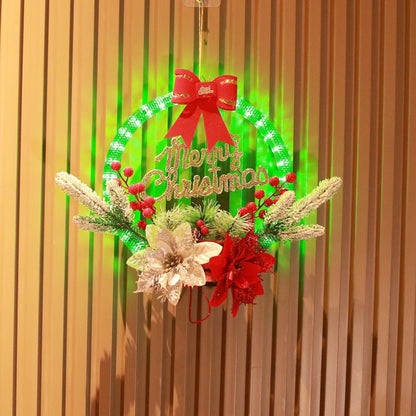 Christmas Luminous Garland 30cm Door Hanging With LED Lights - Image 3