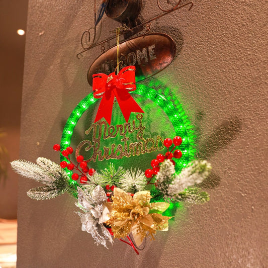 Christmas Luminous Garland 30cm Door Hanging With LED Lights - Image 5