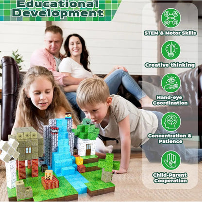 Christmas Magnetic Building Blocks 100-Piece Stem Toy Set With Magnetic Blocks - Image 6