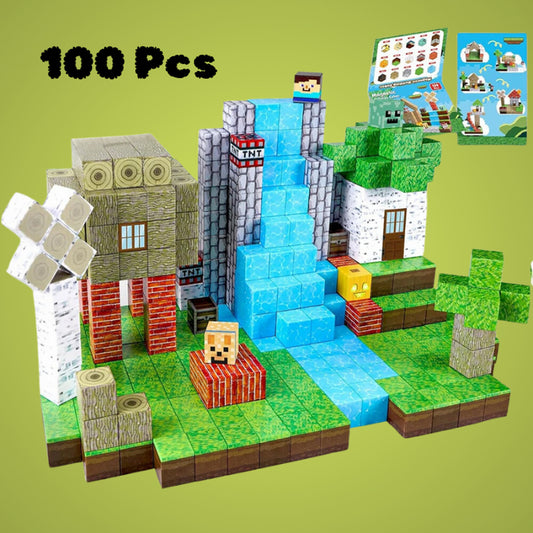 Christmas Magnetic Building Blocks 100-Piece Stem Toy Set With Magnetic Blocks - Image 1