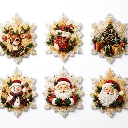 Christmas Ornament Kit With Snowflake Acrylic Shapes And Gem Decorations - Image 8