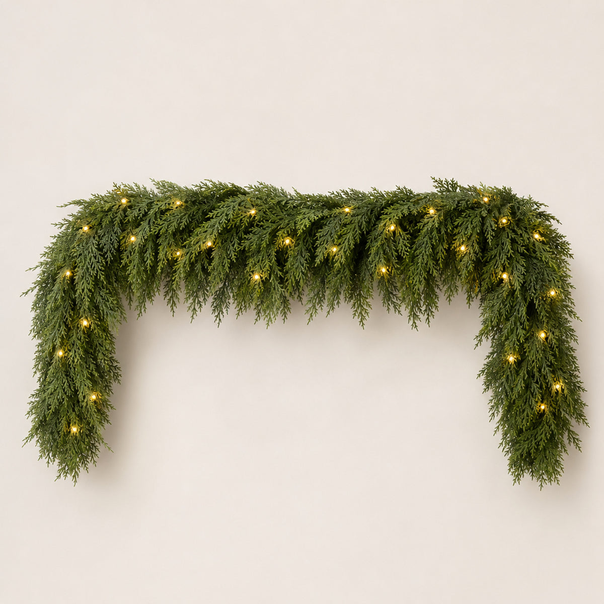 Christmas Pre Lit Cedar Garland For Mantels Stairs And Doorways - Image 8