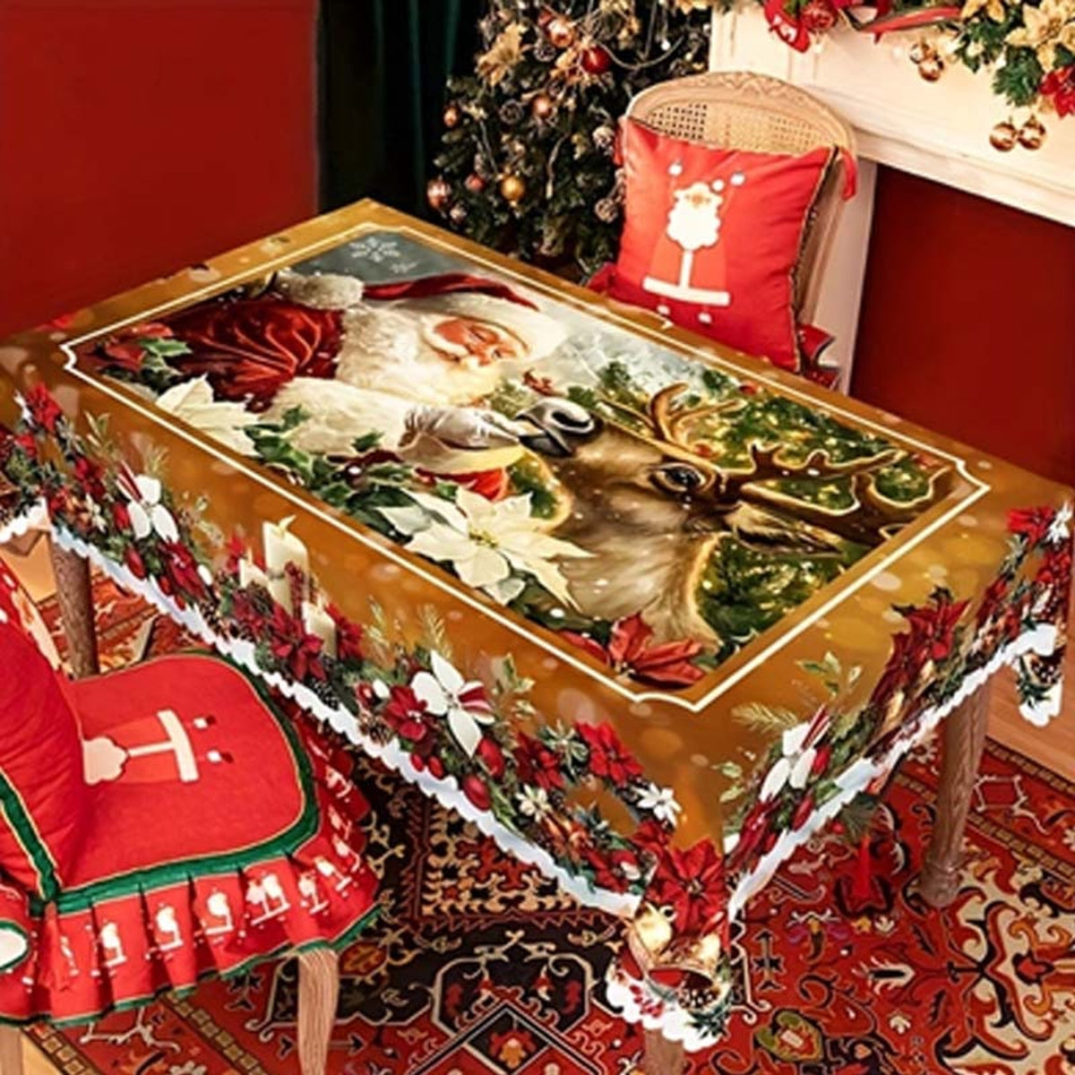 Christmas Table Runner With Festive And Motif - Image 2