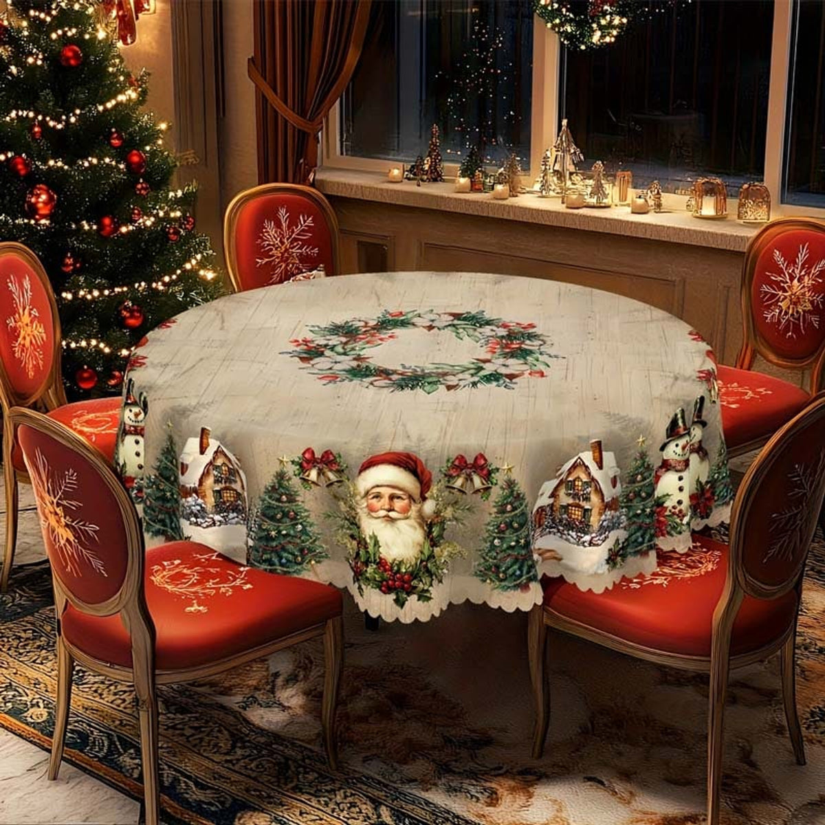 Christmas Table Runner With Festive And Motif - Image 3
