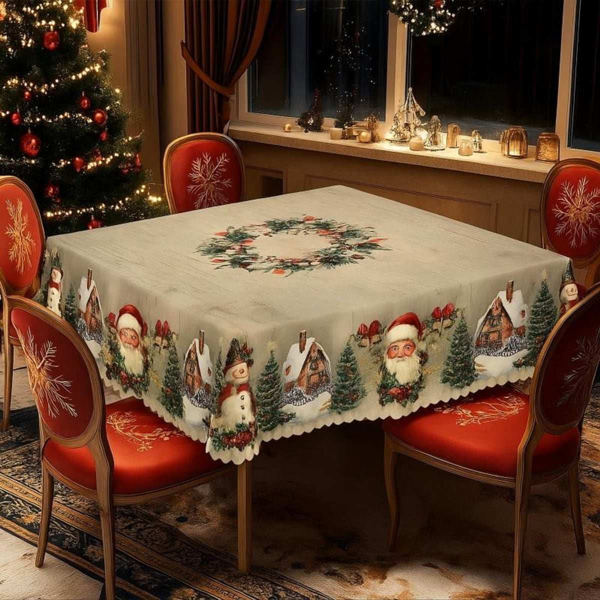 Christmas Table Runner With Festive And Motif - Image 4