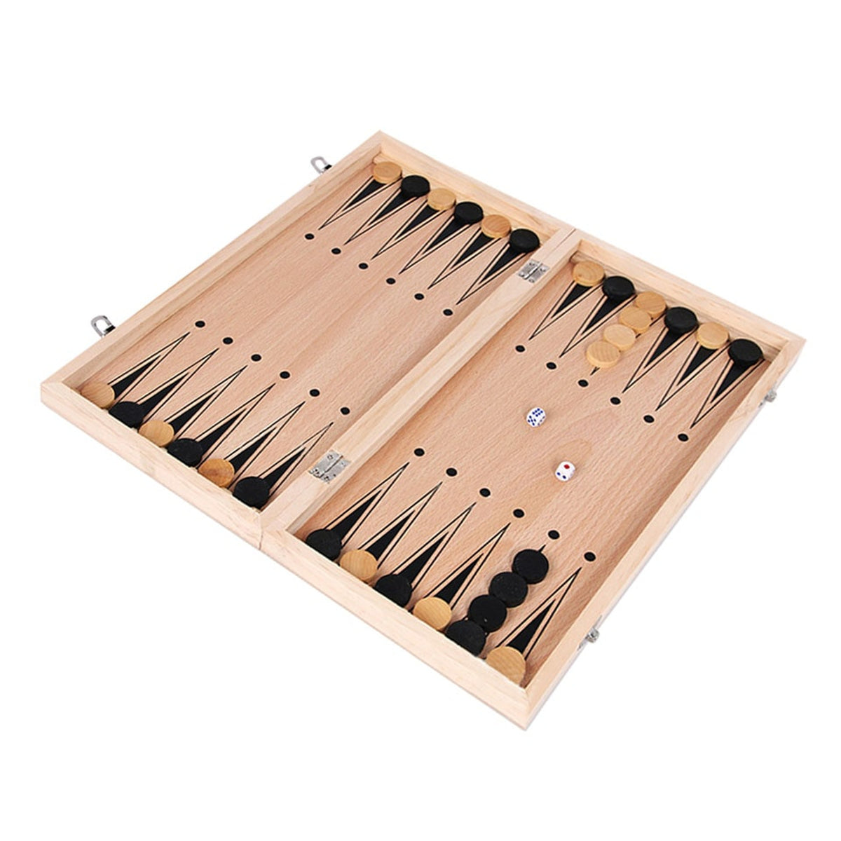Christmas Travel Chess Set With Wooden Board 3-in-1 Games On-The-Go - Image 6