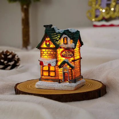 Christmas Village Decoration Set With 6 Hand-Painted Houses And LED Lighting - Image 5