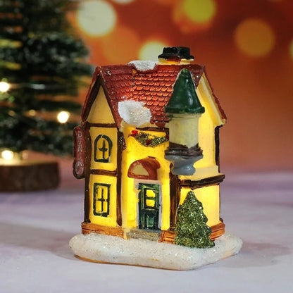 Christmas Village Decoration Set With 6 Hand-Painted Houses And LED Lighting - Image 7