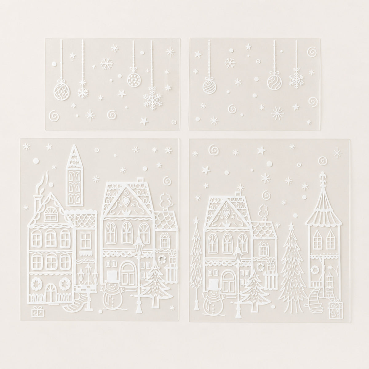 Christmas Window Sticker Set 78-Piece Static Cling Village Scene For Glass - Image 8